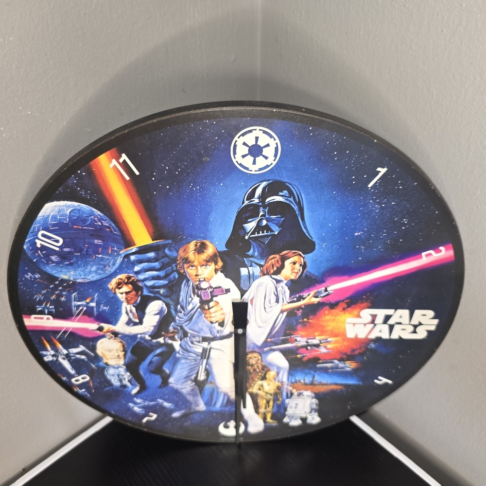 Star Wars Wall Clock with Blue and Black Design